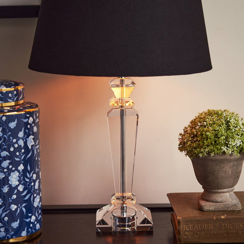 Clear Tapered Crystal Table Lamp Stand (without shade)