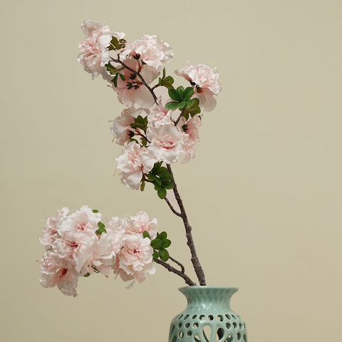 Pink Azalea Faux Flower Stem Single