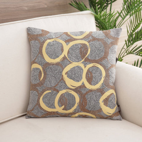 Grey Single Geometric Square Cushion Cover
