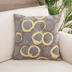 Grey Single Geometric Square Cushion Cover