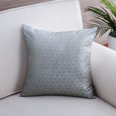 Blue Single Embroidered Square Cushion Cover