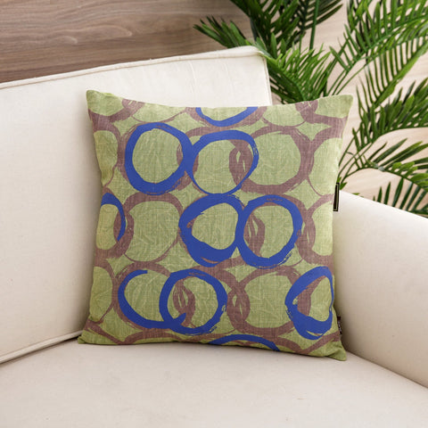 Green Blue Single Geometric Square Cushion Cover