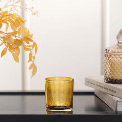 Set Of 4 Citrine Gold Votive Holder