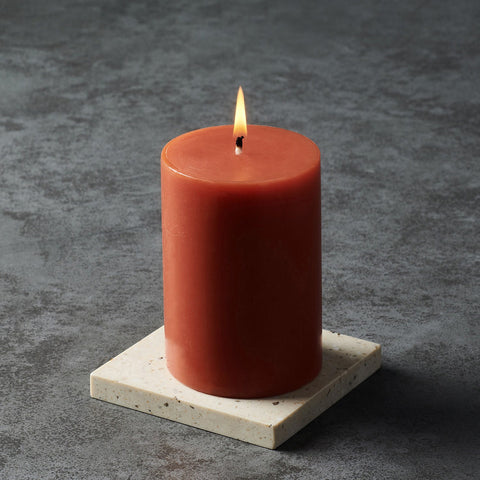Orange Solid Pillar Candle