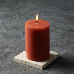 Orange Solid Pillar Candle