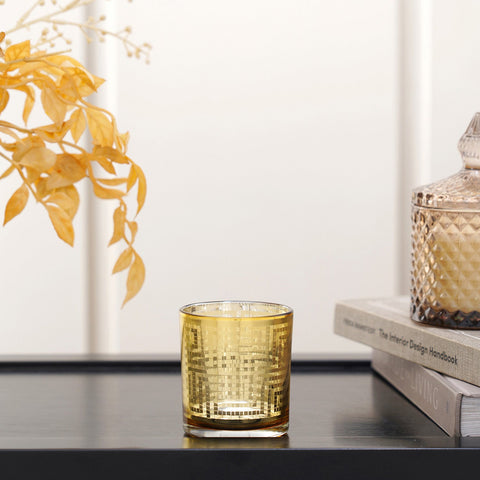 Set Of 4 Citrine Gold Votive Holder