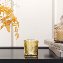 Set Of 4 Citrine Gold Votive Holder