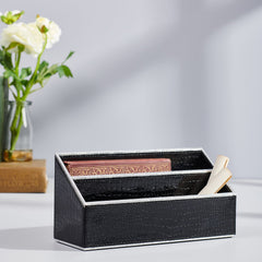 Black Silver-Color Textured Envelope Holder