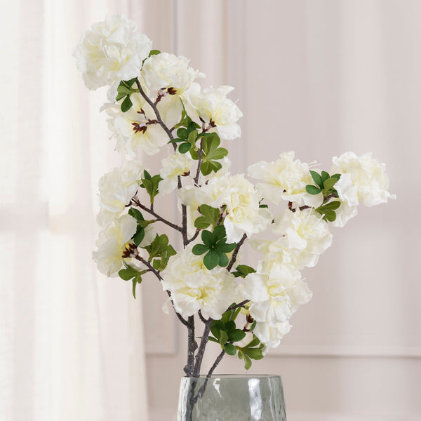 White Azalea Faux Flower Stem Single