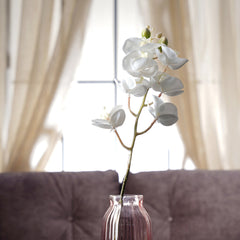 White Orchid Faux Flower Stem Single