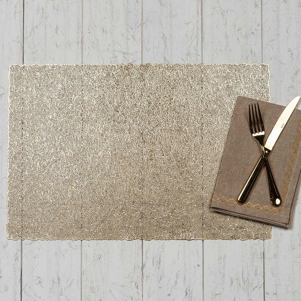 Set of 6 : Golden Scribble Placemats