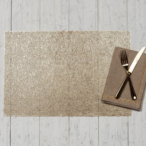 Set of 6 : Golden Scribble Placemats