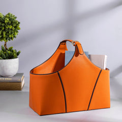 Orange and Brown Magazine Basket