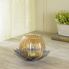 Florance Blue Capiz Daisy Tea Light Holder