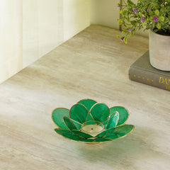 Florance Green Capiz Bloom Tea Light Holder