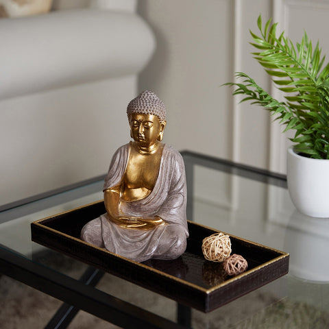 Antique Golden Bodhi Meditating Buddha