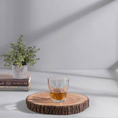 Set Of 6 Transparent Solid Glass Barley Tumblers