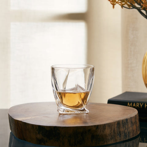 Set Of 6 Transparent Clear Quadro Glass Tumbler 340 ml