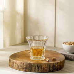 Set Of 6 Transparent Textured Whisky Glass