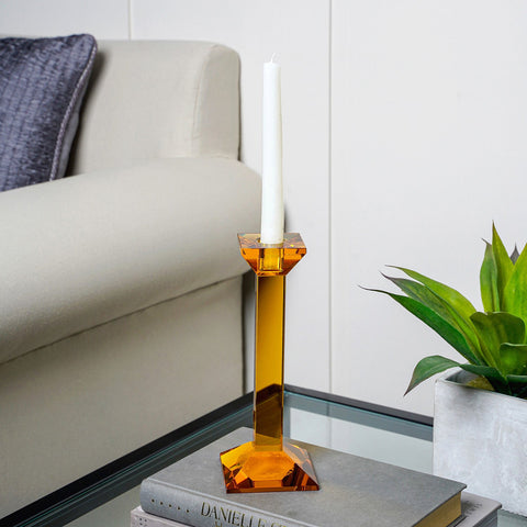 Large Crystal Taper Candle Holder