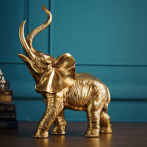 Gold Polyresin Elephant