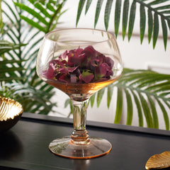 Light Amber Candle Holder with Stem Large