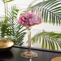 Light Amber Candle Holder with Stem Small