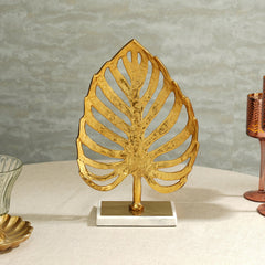 Gold Metal Monstera Leaf Stand
