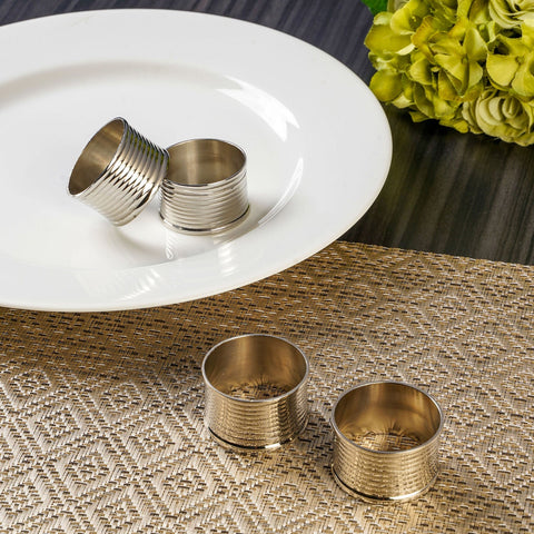 Set Of 4: Zurri Silver Splendour Napkin Rings