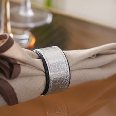 Napkin Ring-Set Of 4, Sil/Black, 5X5X3Cm