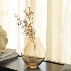 Aurora Amber Glass Vase Round