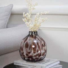 Dotted Brown Round Flower Vase