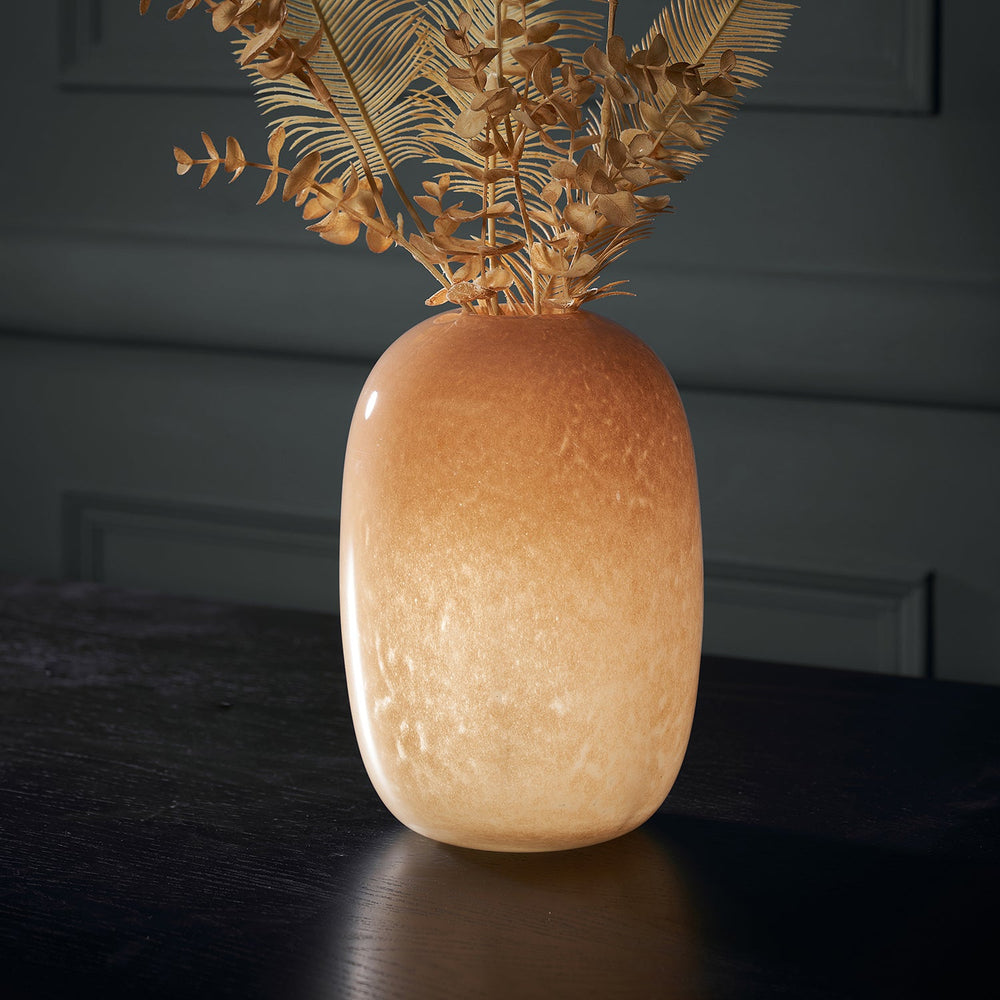 Solid Brown Glass Rounded Flower Vase