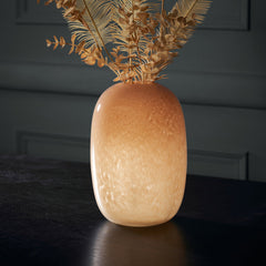Solid Brown Glass Rounded Flower Vase