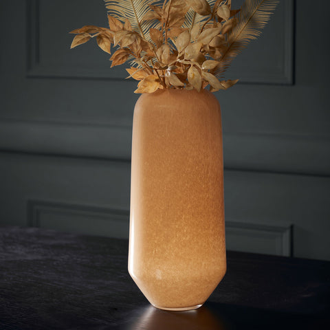 Solid Brown Glass Elongated Flower Vase
