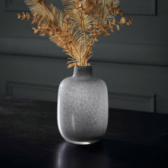 Solid Grey Glass Bottle Neck Flower Vase