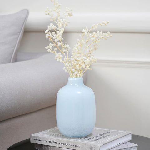 Ivy Blue Blown Spherical Flower Vase