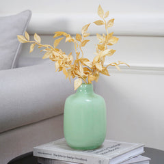 Ivy Green Blown Spherical Flower Vase