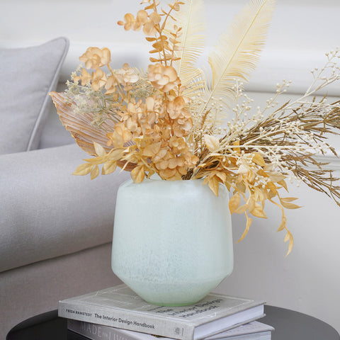 Ivy White Blown Flower Vase Small