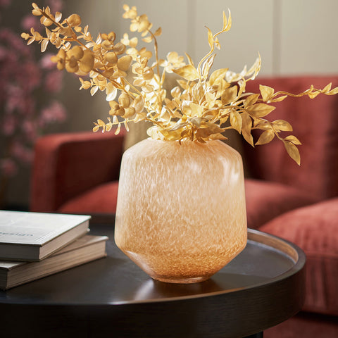 Solid Brown Wide Cylinder Glass Flower Vase