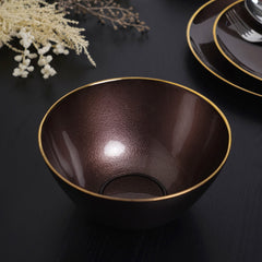 Natural Dark Copper Brown Deep Bowl