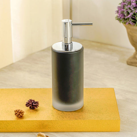 Black Frosted Glass Soap Dispenser