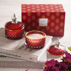 Ruby Red Wax Filled Jar (Set-2)