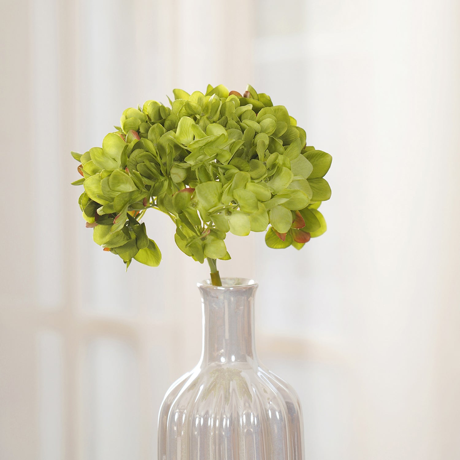 Hydrangea Spray W/D Leaves, Brown, 62Cm