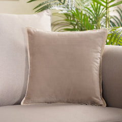 Beige Velvet Square Cushion Cover