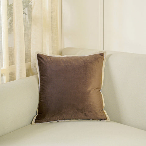Brown Velvet Square Cushion Cover