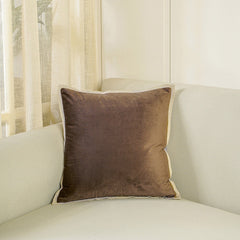 Brown Velvet Square Cushion Cover