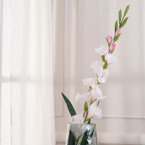 Set of 2 Light Pink Gladiolus Faux Flower Stem
