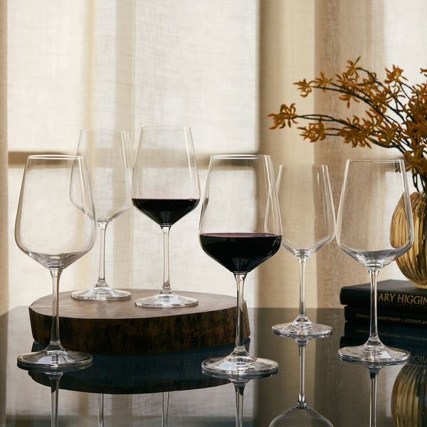 Set Of 6 Clear Strix Red Wine Glass