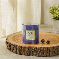 Set Of 2 Medium Blue Cool Vetiver Pillar Candle